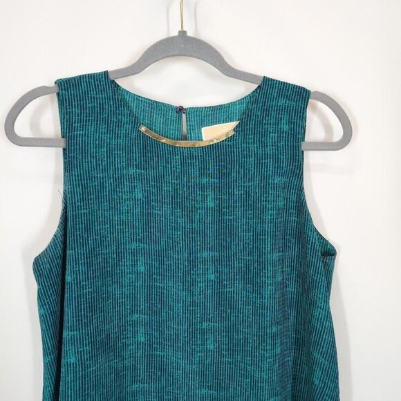 MICHAEL Michael Kors Asymmetric Hem Blouse in Teal - Size medium - Picture 2 of 6